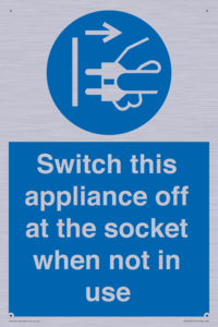 Switch this appliance off at the socket when not in use